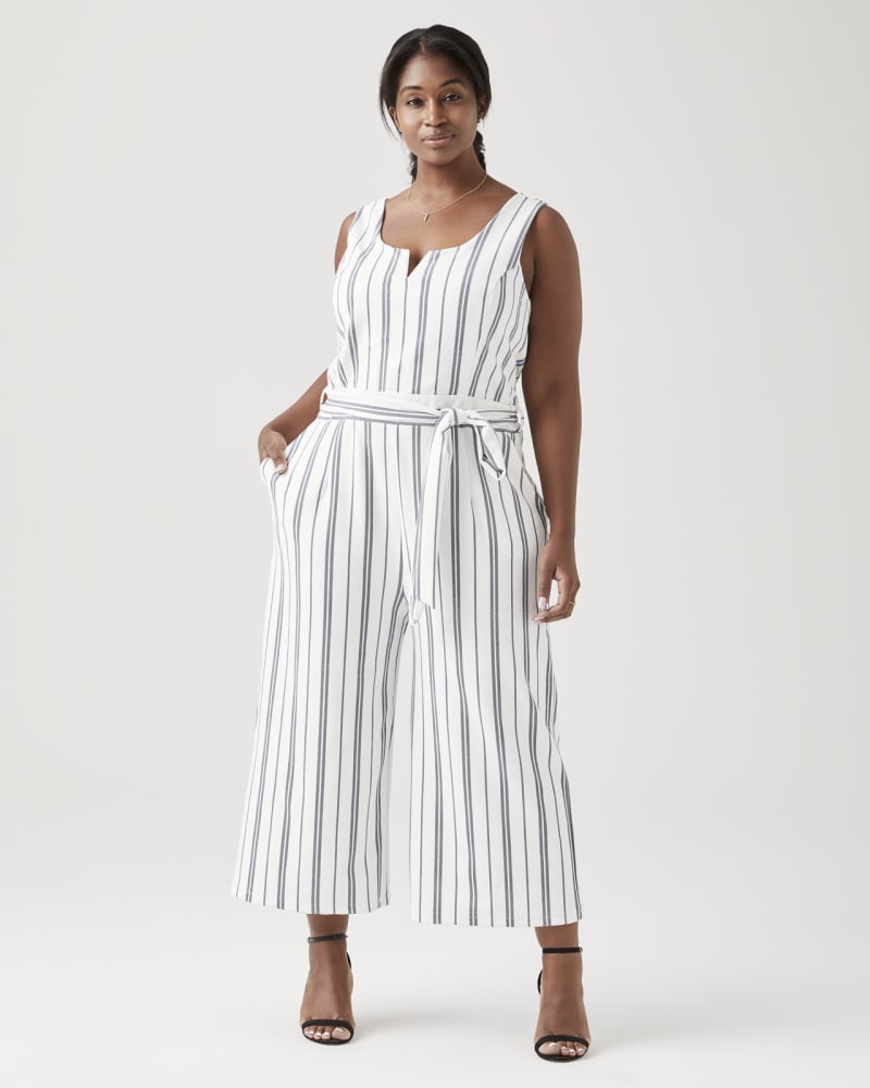 Plus size model wearing Clayton Belted Jumpsuit by Dex Plus | Dia&Co | dia_product_style_image_id:129504